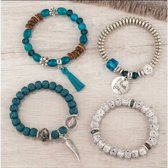 3 for $26 - 4pcs I LOVE YOU Tassel Charm Beaded Bracelet - Picture 3 of 4